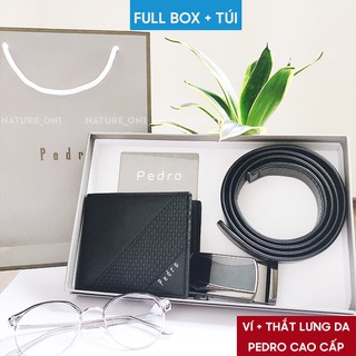 Combo ví thắt lưng ⚡️𝐅𝐑𝐄𝐄 𝐒𝐇𝐈𝐏⚡️ thắt lưng nam + ví da nam cao cấp với thiết kế sang trọng lịch sự, mạnh mẽ