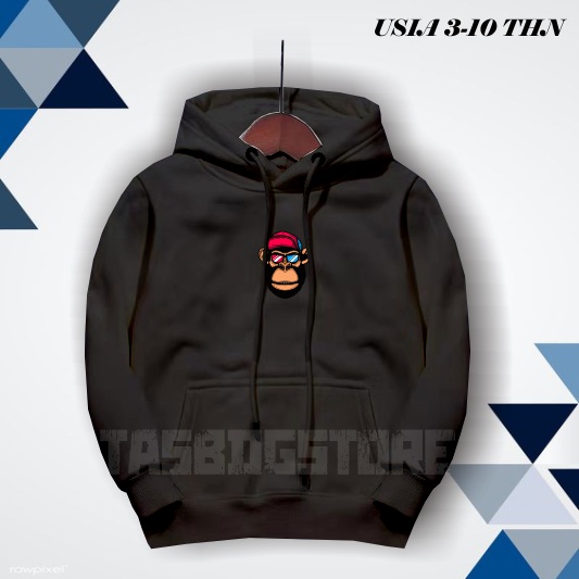 Áo Hoodie Vải Lông Cừu Hình Khỉ Cho Bé Từ 3-10 Tuổi