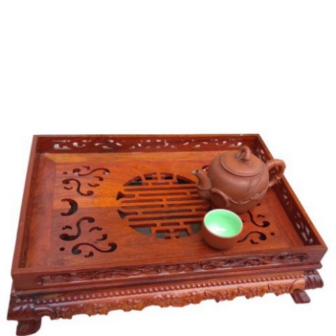 ((GIÁ XƯỞNG)) Khay trà rồng trầu,Khay trà chân quỳ gỗ hương cao 12cm cỡ 45x35 và 38x36 Hàng loại 1