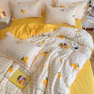 Combo set Cotton poly Chanh kẻ + vỏ ôm