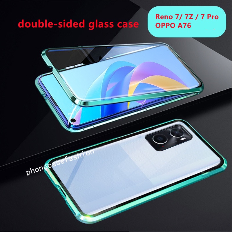 360° Ốp Điện Thoại Cứng Trong Suốt Hai Mặt Chống Sốc Cho OPPO Reno 7 Pro 7Z 5G Reno7 A96 A76 A57