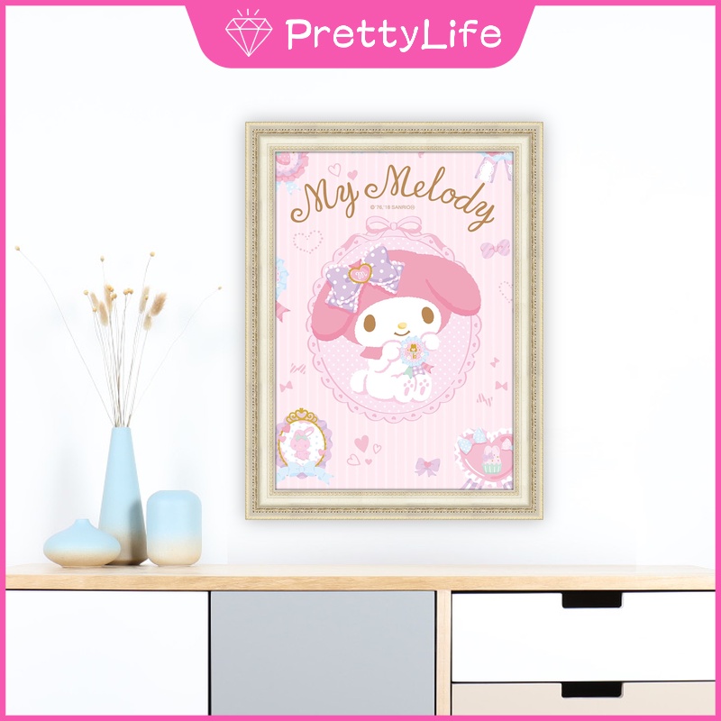 Bộ tranh đính đá 5D họa tiết hoạt hình My Melody độc đáo DIY kích thước 30x40cm/40x50cm