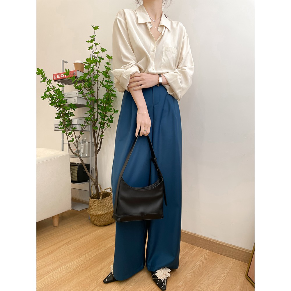 Quần ống rộng cho nữ hàng Quảng Châu dày dặn, quần ống suông lưng cao form dáng chuẩn, hàng loại đẹp | BigBuy360 - bigbuy360.vn