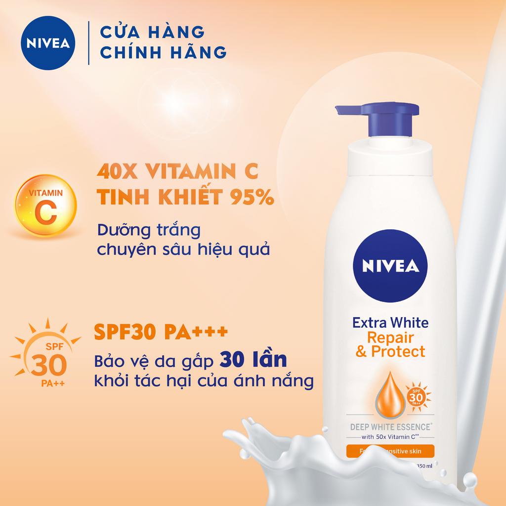 Sữa dưỡng thể dưỡng trắng Nivea giúp phục hồi &amp; chống nắng (350ml) 88311