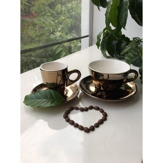 Ly sứ Espresso tráng men đồng