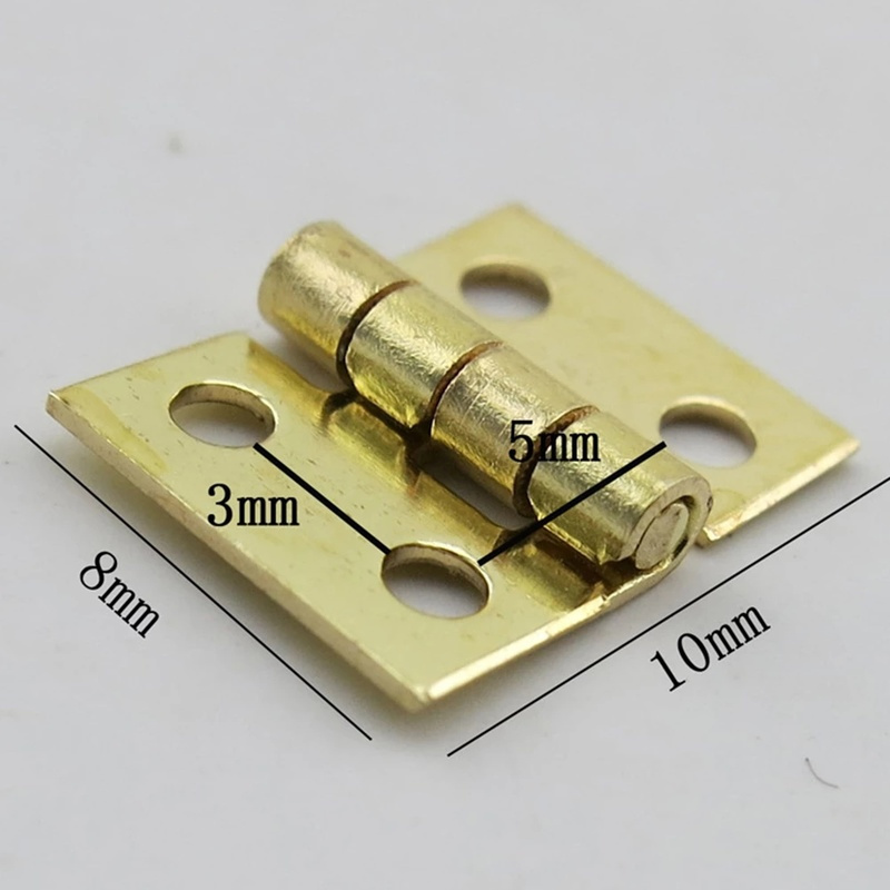 Bộ 10 Bản Lề Cửa Gỗ / Hộp Kim Loại 4 Lỗ 8x10mm