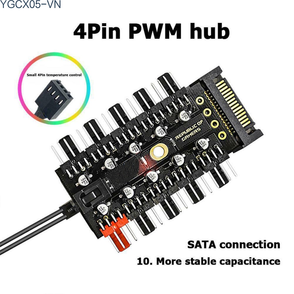 Bộ Chia Quạt Tản Nhiệt 4 Pin Pwm 1 Sang 10 12v | BigBuy360 - bigbuy360.vn