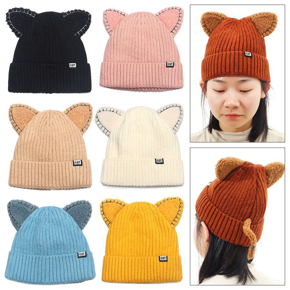 Mũ Beanie Tai Gấu Mềm Co Giãn Giữ Ấm Mùa Đông Thời Trang