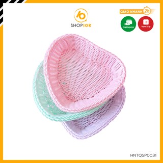 Giỏ nhựa giả mây hình trái tim, rổ nhựa, đồ trang trí, phụ kiện chụp ảnh - HNTQSP0031