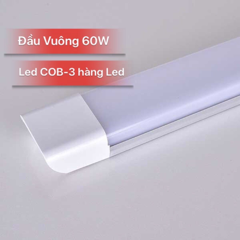 Đèn Tuýt Led Bán Nguyệt 1.2m Đầu Vuông 60W. Led COB 3 hàng Led (Đủ Công Suất) Siêu Sáng