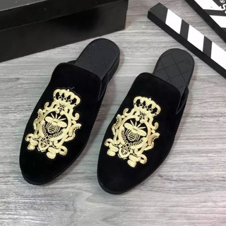 [Hà Nội]  Giày sục ong hoa vàng da lộn nam xịn - Cam Kết Hàng Đẹp
