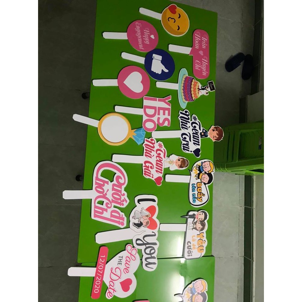 Bảng chụp hình cầm tay _ Hashtag chụp hình đám cưới, đám hỏi, sinh nhật, khai trương, thương hiệu Hafu House M501-550