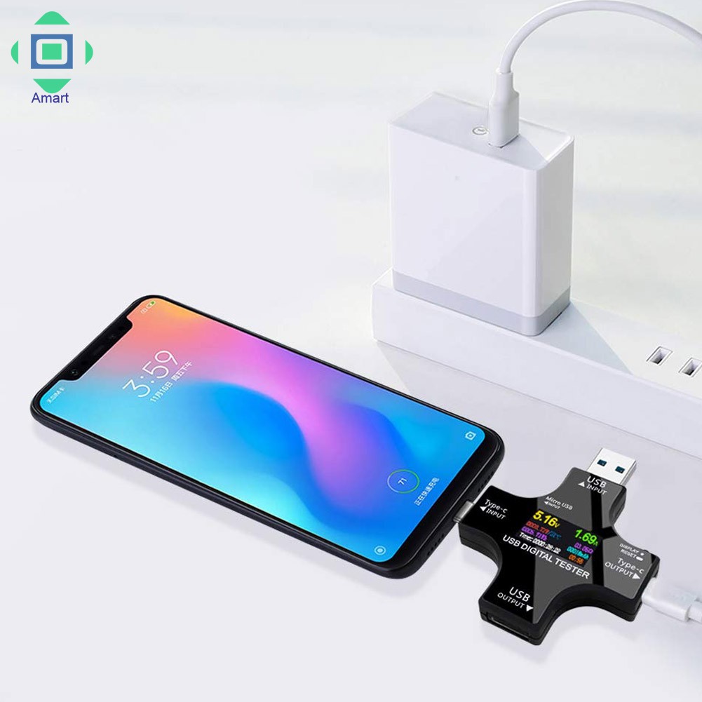 Thiết bị đo chỉ số điện đa năng cổng Usb Type C có màn hình Lcd