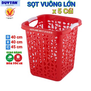 Combo 5 sọt nhựa duy tân vuông size lớn -kt - 40 x 40 x 45cm