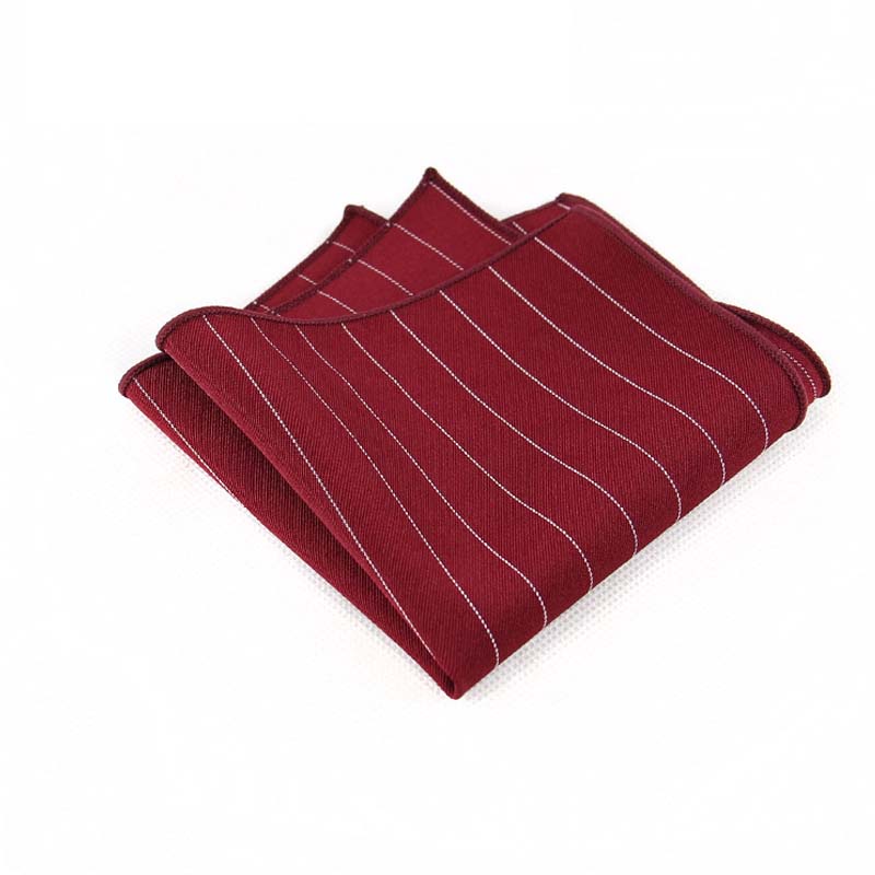 Khăn Cotton Vuông 23cm * 23cm Họa Tiết Sọc Ngang Cổ Điển Dành Cho Nam