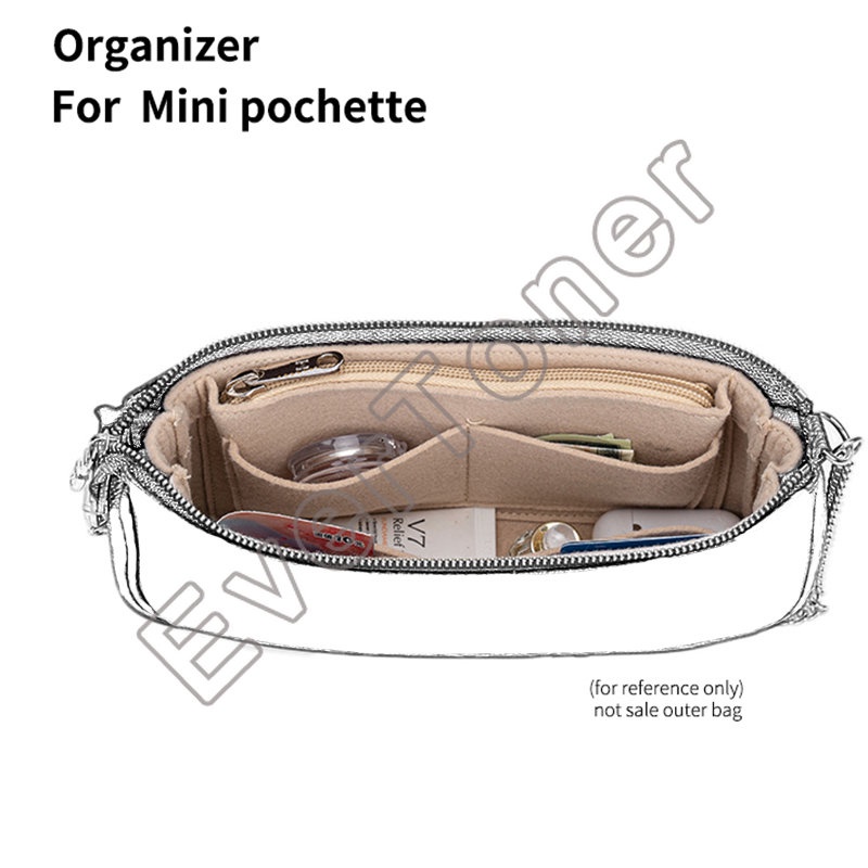 Túi chèn EVERTONER vải nỉ đựng đồ gọn gàng dành cho LV Pochette