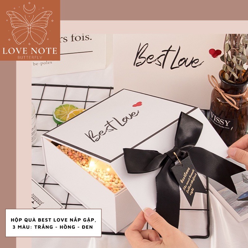 Hộp quà Best Love nắp gập - tặng sinh nhật, valentine 14/2, 8/3 20/10, giáng sinh, noel | BigBuy360 - bigbuy360.vn