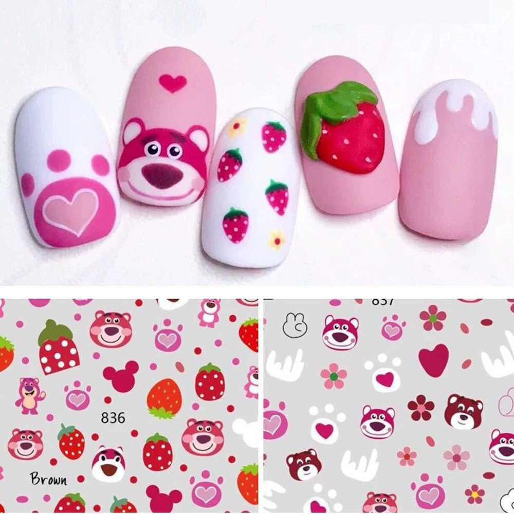 [Hàng mới về] Miếng dán trang trí móng tay hình động vật hoạt hình đáng yêu DIY cho nữ