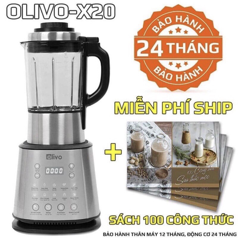 Máy Làm Sữa Hạt Đa Năng - Sữa Đậu Nành OLIVO X20 🎁TẶNG SÁCH 100 CÔNG THỨC🎁