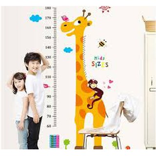 DECAL DÁN TƯỜNG THƯỚC ĐO CHIỀU CAO VÀ KIỂM TRA THỊ LỰC CHO BÉ