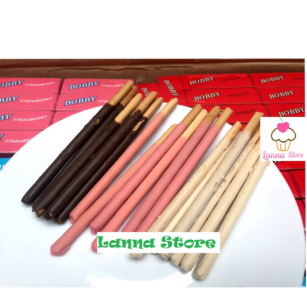 [Mã 77FMCGSALE1 giảm 10% đơn 250K] Bánh que socola , sữa, dâu BOBBY Hộp 18g - Thái Lan | BigBuy360 - bigbuy360.vn
