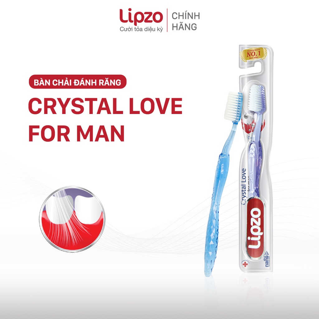 Bàn Chải Đánh Răng Lipzo Crystal Love For Man Cho Nam Giới Công Nghệ Lông Nở Kết Hợp Chỉ Tơ Nha Khoa Siêu Mềm Mảnh