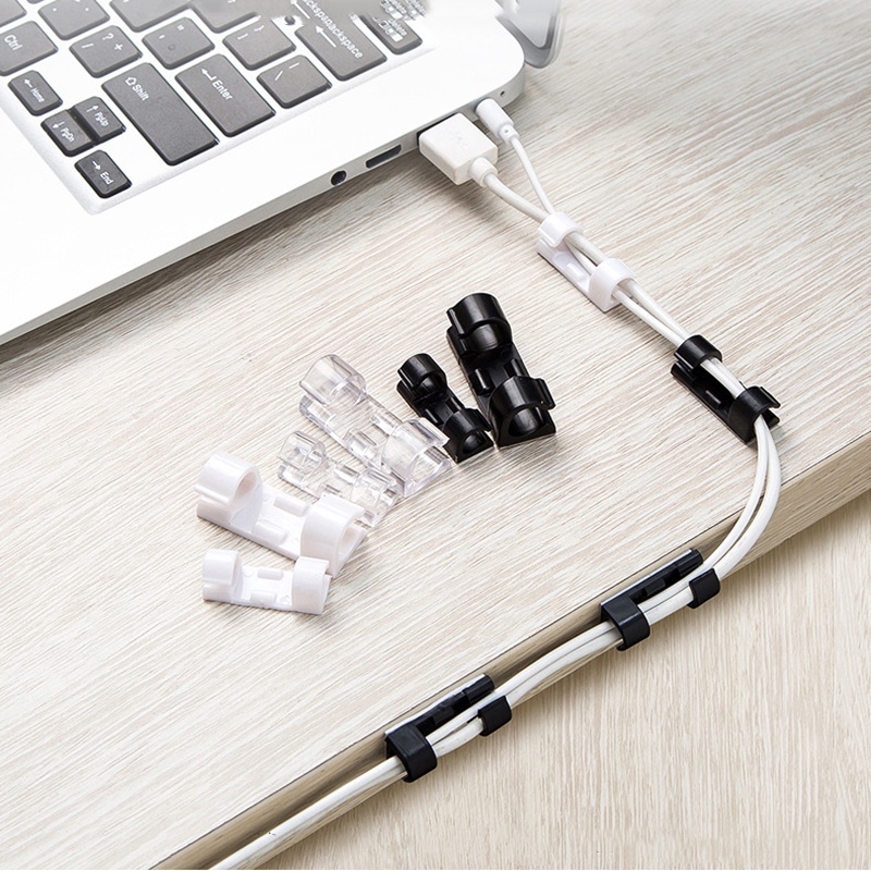 Set 20 Kẹp Cố Định Dây Cáp / Tai Nghe Bằng Nhựa ABS