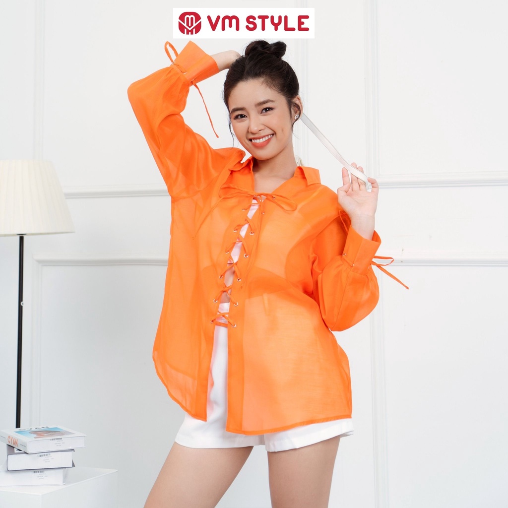 Áo sơ mi tay dài VMSTYLE đan dây ngực + áo 2 dây thời trang ulzzang 030304 22SU05DH2401