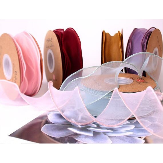 Cuộn Dây Ruy Băng 9M Màu Vàng Dùng Để Gói Quà