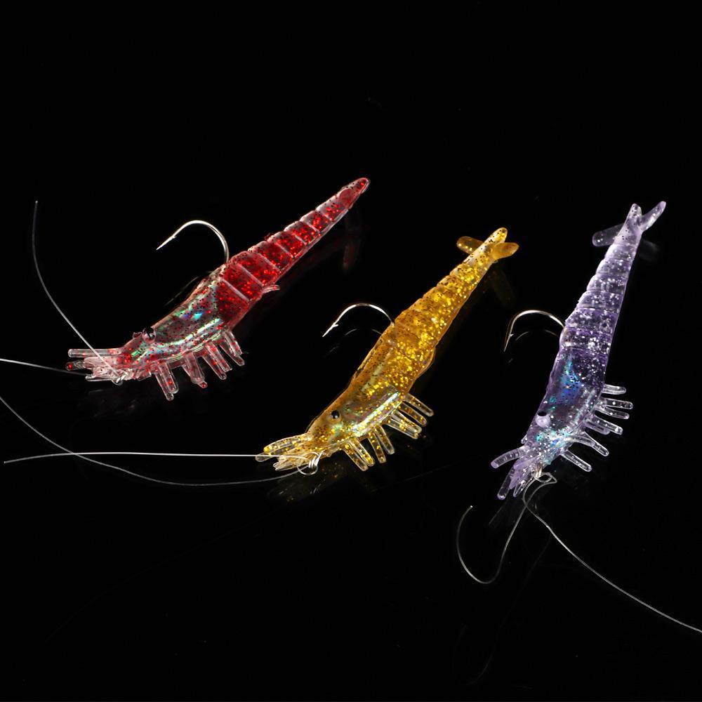 MUVAKO Mồi Câu Cá Giả Hình Con Tôm Mềm Mại Chất Lượng Cao