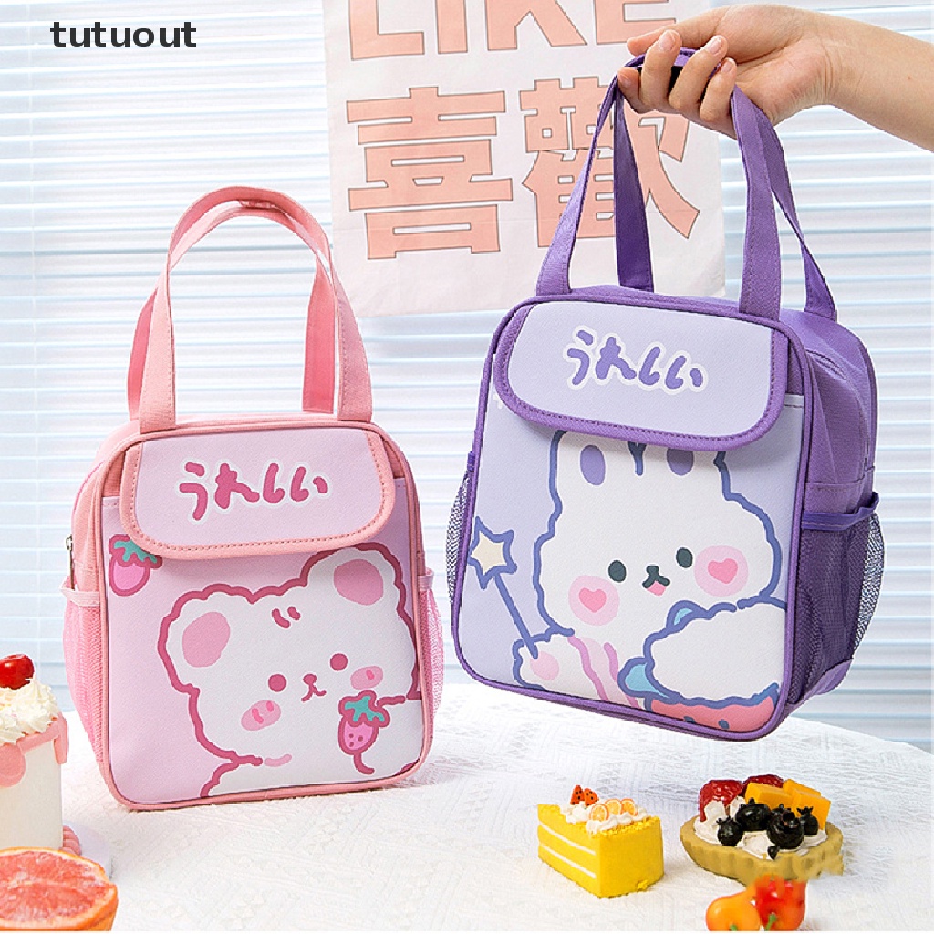 Túi Đựng Hộp Cơm Trưa Chống Nước In Hình Gấu Dễ Thương