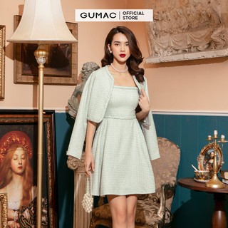Đầm xòe nữ Luxury Tweed 2 dây GUMAC DVB1179 (không kèm áo khoác)