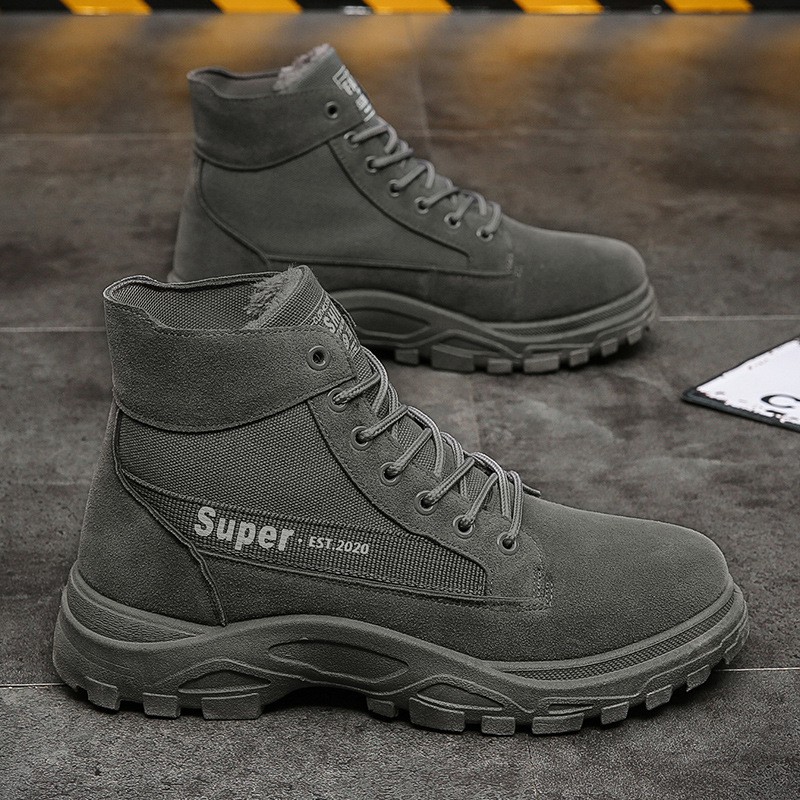 Giày Bốt Martin Cổ Cao Lót Cotton Giữ Ấm Mùa Đông Hàng Mới Dành Cho Nam Giới 2021 | BigBuy360 - bigbuy360.vn