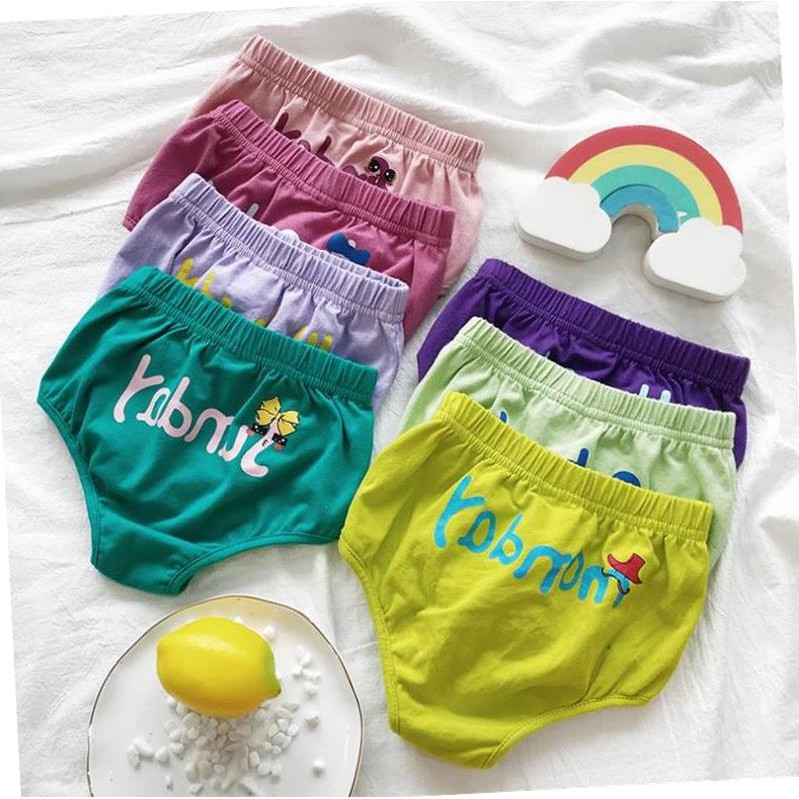 Quần chíp bé gái trai Set 7 ngày, chất cotton an toàn mềm mịn, quần lót cho bé gái từ 4 - 31kg