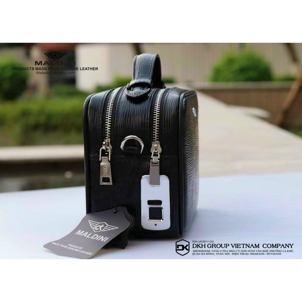 Túi cầm tay Mandini, Khóa Vân Tay An Toàn Chất Liệu Da Bò. Túi Cầm Tay Maldini Da Bê Ép Vân EPI, Khóa Vân Tay