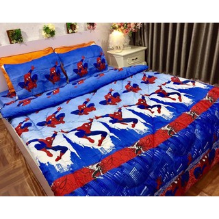 Bộ Chăn phao ga gối 4 món loại 1[1m8x2m]Vải mềm mịn,họa tiết người nhện
