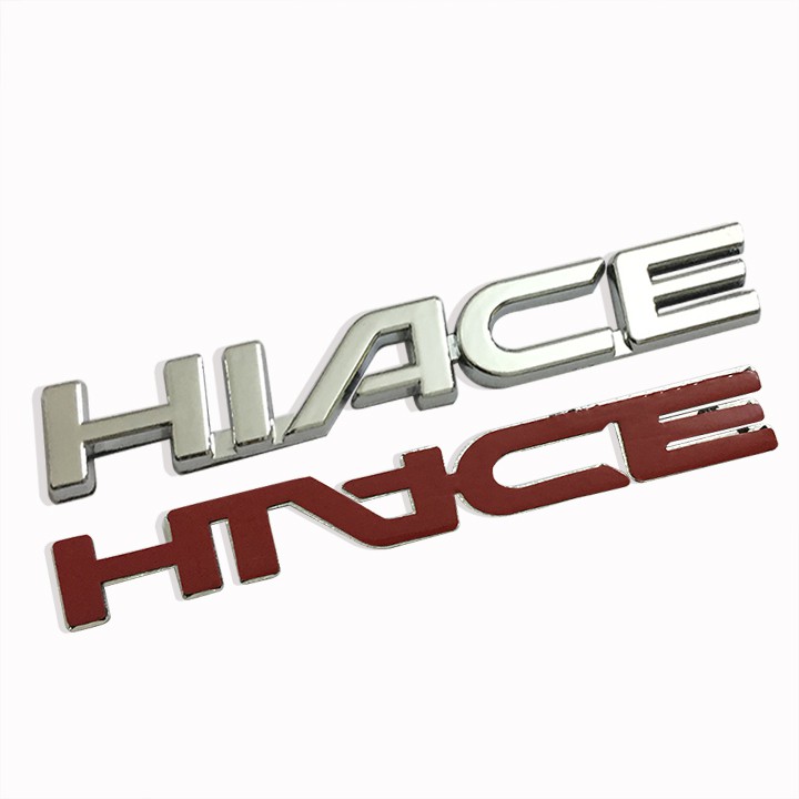 Logo chữ nổi HIACE dán trang trí đuôi xe