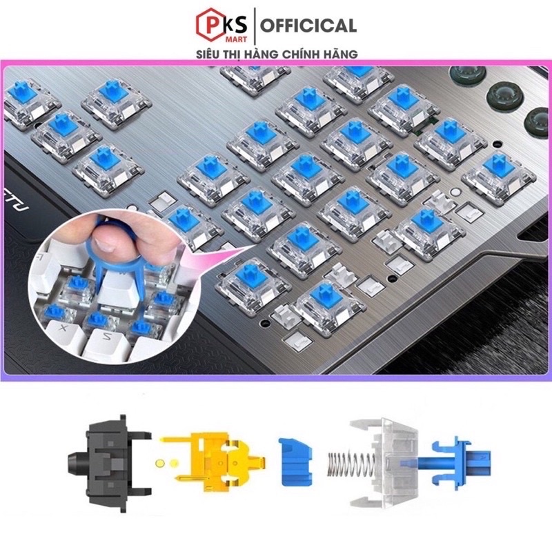 Bàn Phím Cơ 87 Nút Dùng Cho Máy Tính Laptop YINOIAO K400-PRO LED RGB Nhiều Chế Độ