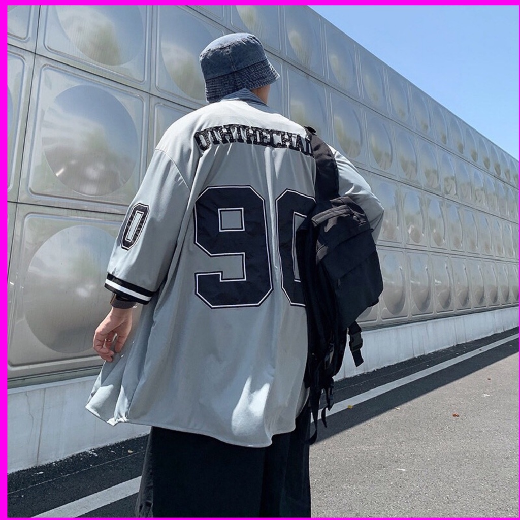 Áo sơ mi tay lỡ phong cách phong cách VDV bóng chày độc đáo 2021