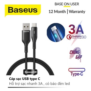 Dây Cáp Sạc Baseus Tốc Độ Nhanh Kết Nối Usb Type C 3.0 Cho Redmi Note 9 / 9s / 8 Pro