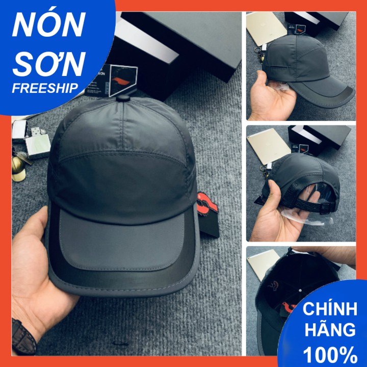 Mũ Lưỡi Trai Nón Sơn Xám Đậm Mỏ Viền Da Vải Dù Chính Hãng Hàng Chuẩn Tem 7 Màu Thời Trang Cao Cấp Mới 2021