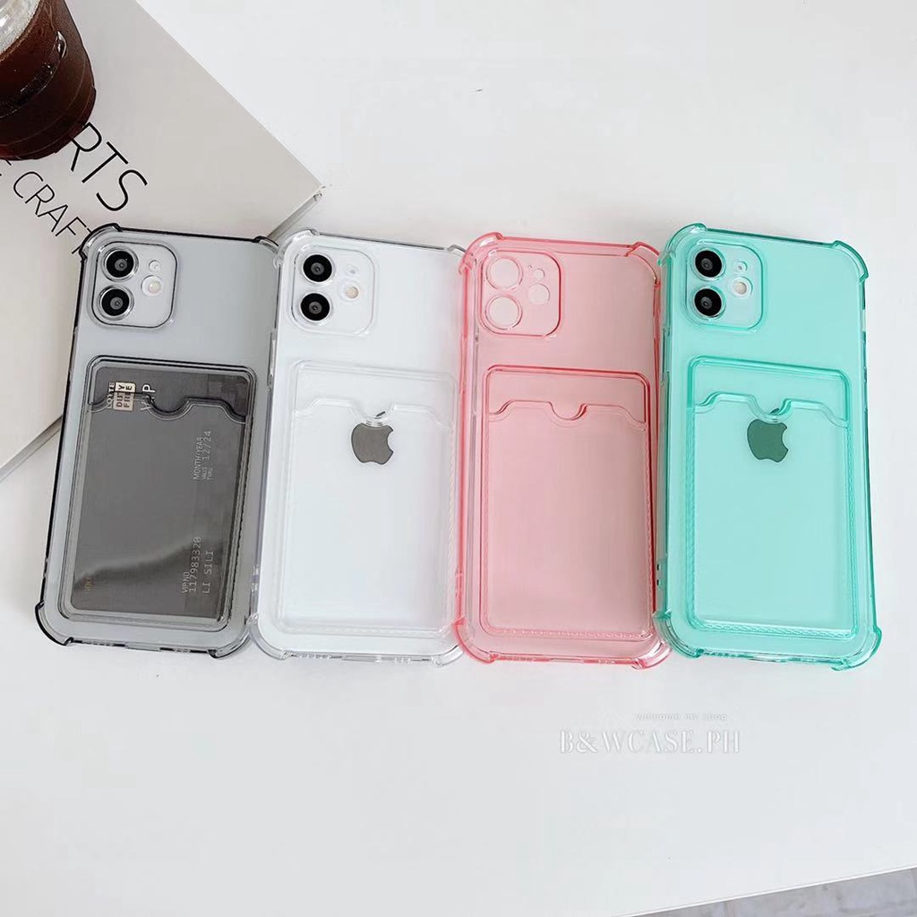 Ốp Điện Thoại Dẻo Trong Suốt Chống Sốc Có Ngăn Đựng Thẻ Cho Iphone 11 12 Pro Max Ix Xs Max Xr I7 8 Plus | WebRaoVat - webraovat.net.vn