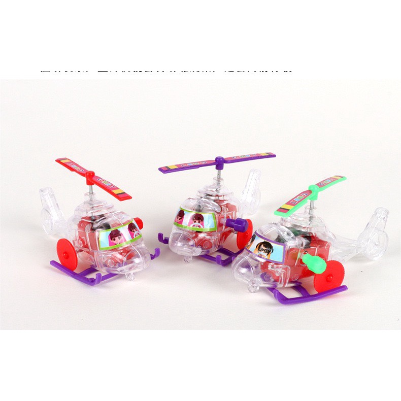 Trực thăng mini trong suốt lên dây cót cho bé