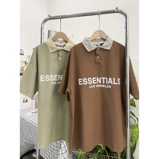 Áo polo nam ESSENTIALS chất liệu vải cá sấu cotton cao cấp form rộng