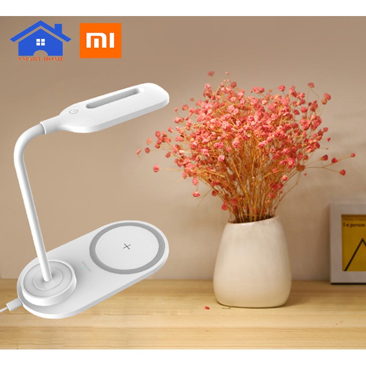 Đèn LED Cảm Ứng Xiaomi+ Đế Sạc Nhanh Không Dây - Đèn LED Để Bàn Kiêm Đế Sạc Không Dây Cho Điện Thoại