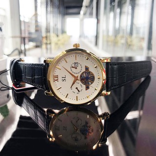 Đồng hồ Nam SL 5083G, Dây da, Full hộp, thẻ bảo hành 3 năm, Mặt Sapphire chống xước, chống nước
