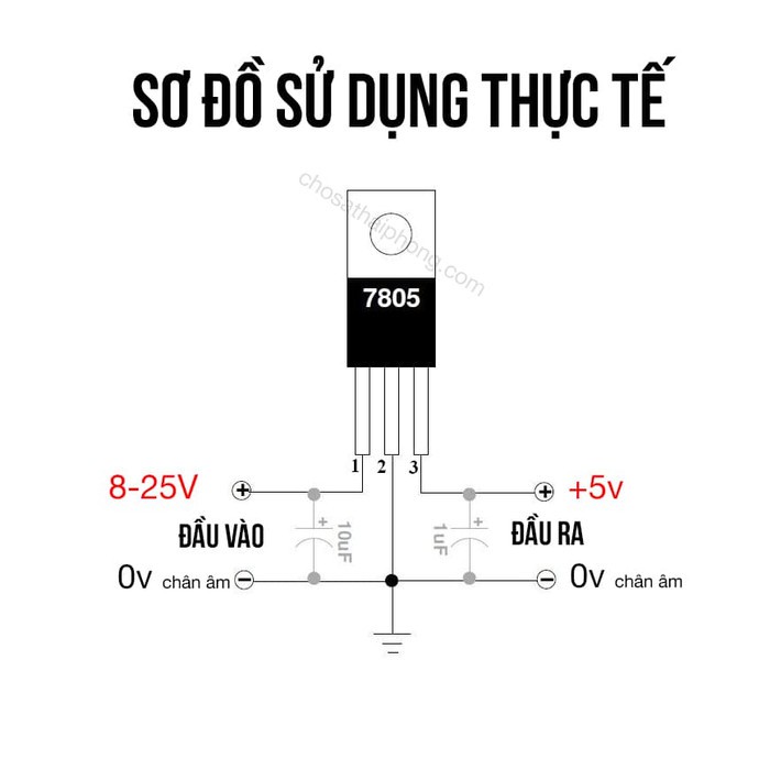 Bộ Điều Chỉnh Điện Áp Ic 7805 5 Volt 1 Ampere St Lm7805 L7805cv Chuyên Dụng