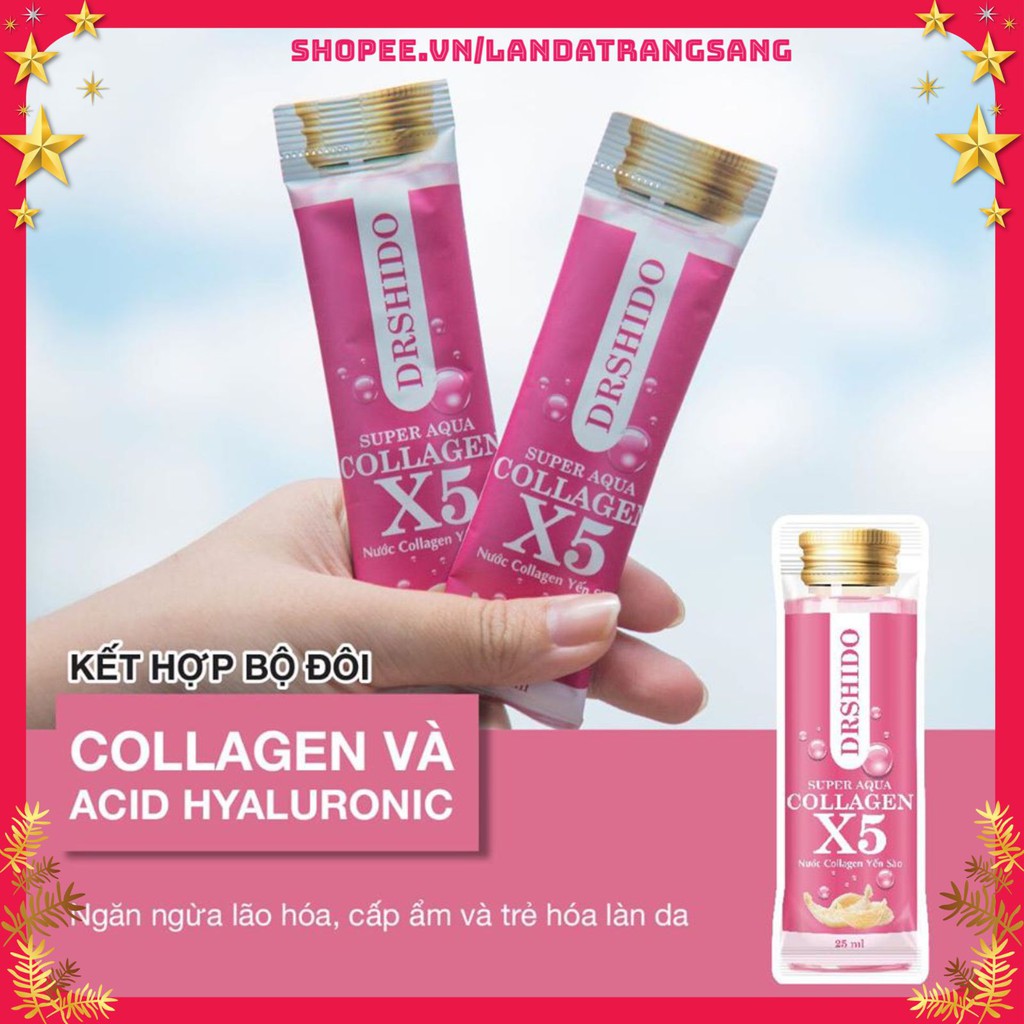 Hộp 10 gói Nước Collagen X5 Yến Sào Nhật Bản