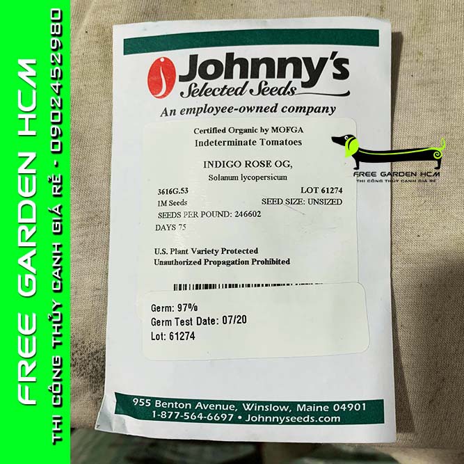 20 HẠT GIỐNG CÀ CHUA BLACK KRIM / INDIGO ROSE - Johnny’s Seed – Mỹ