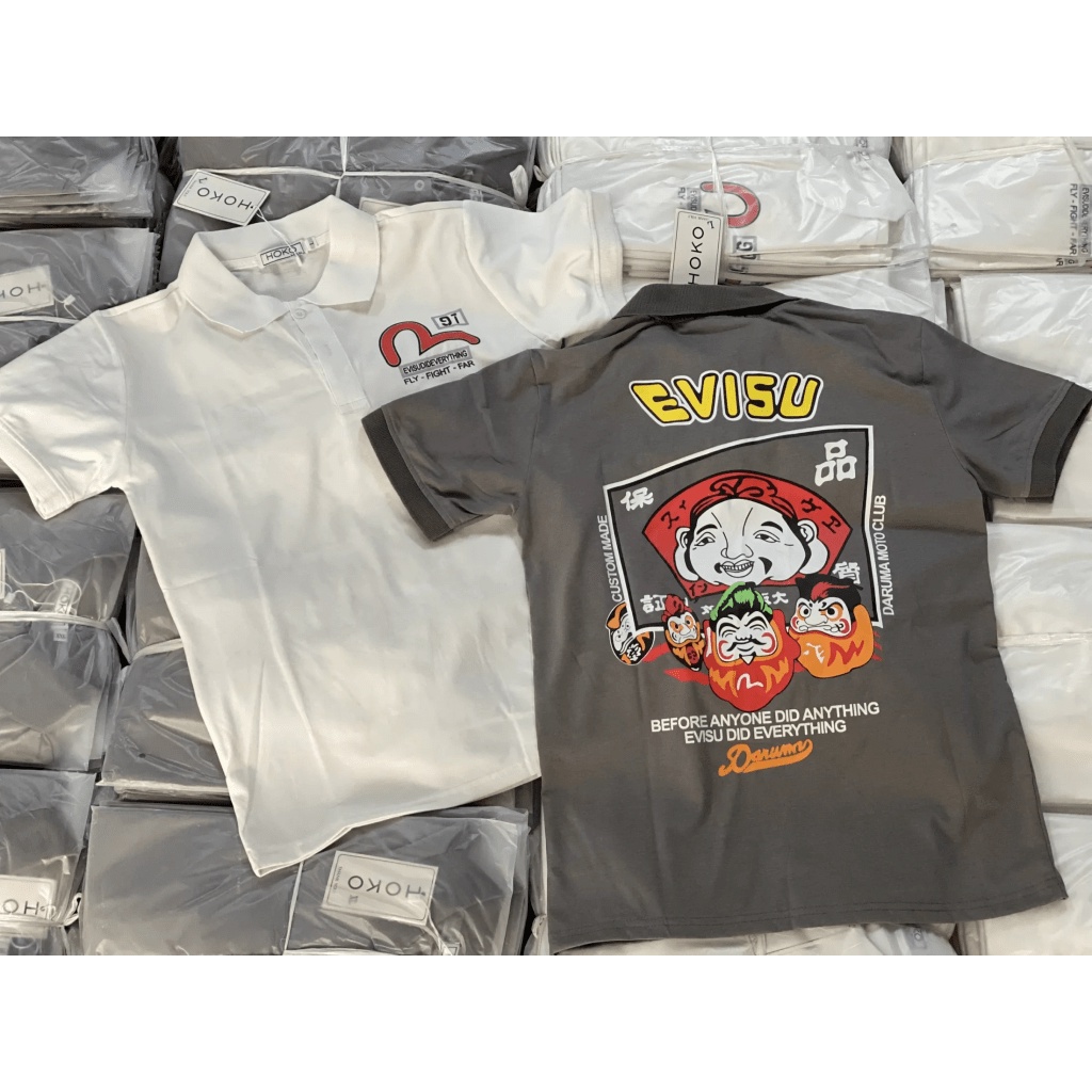 FREE SHIP ÁO THUN POLO CỔ BẺ EVISUS GỒM NHIỀU MÀU PHỐI ĐỒ CỰC ĐỈNH BN CÓ HÌNH THẬT
